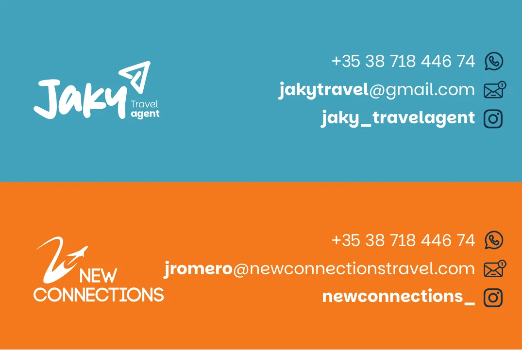 Jaky Travel Agent — tarjeta personal, dorso